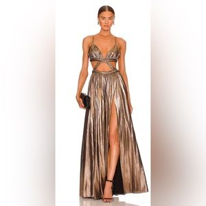 Retrofete Gown - Jett Dress in Metallic Bronze size XXS
